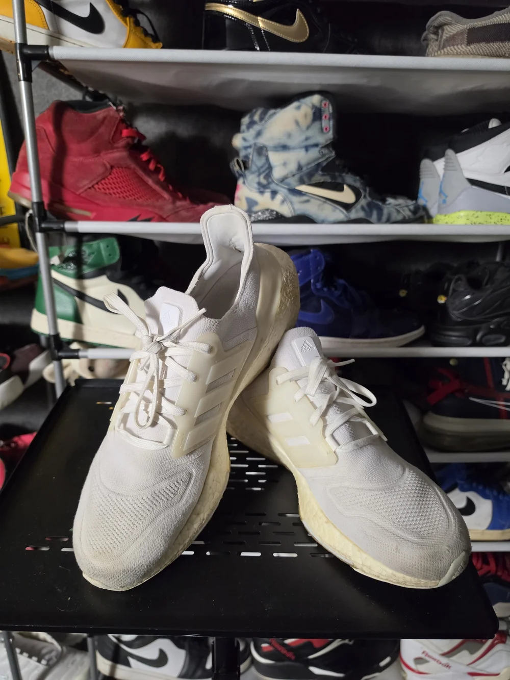 🔥 adidas White Ultraboost 22 Knit Slip-On Sneakers Men Size 11.5